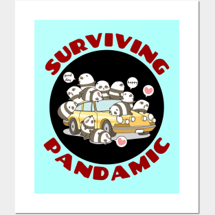 Surviving Pandamic | Panda Pun Posters and Art